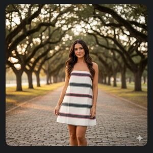 Cienne NY Women's The Michelle Cotton Striped Mini Dress Size 4 NWOT
